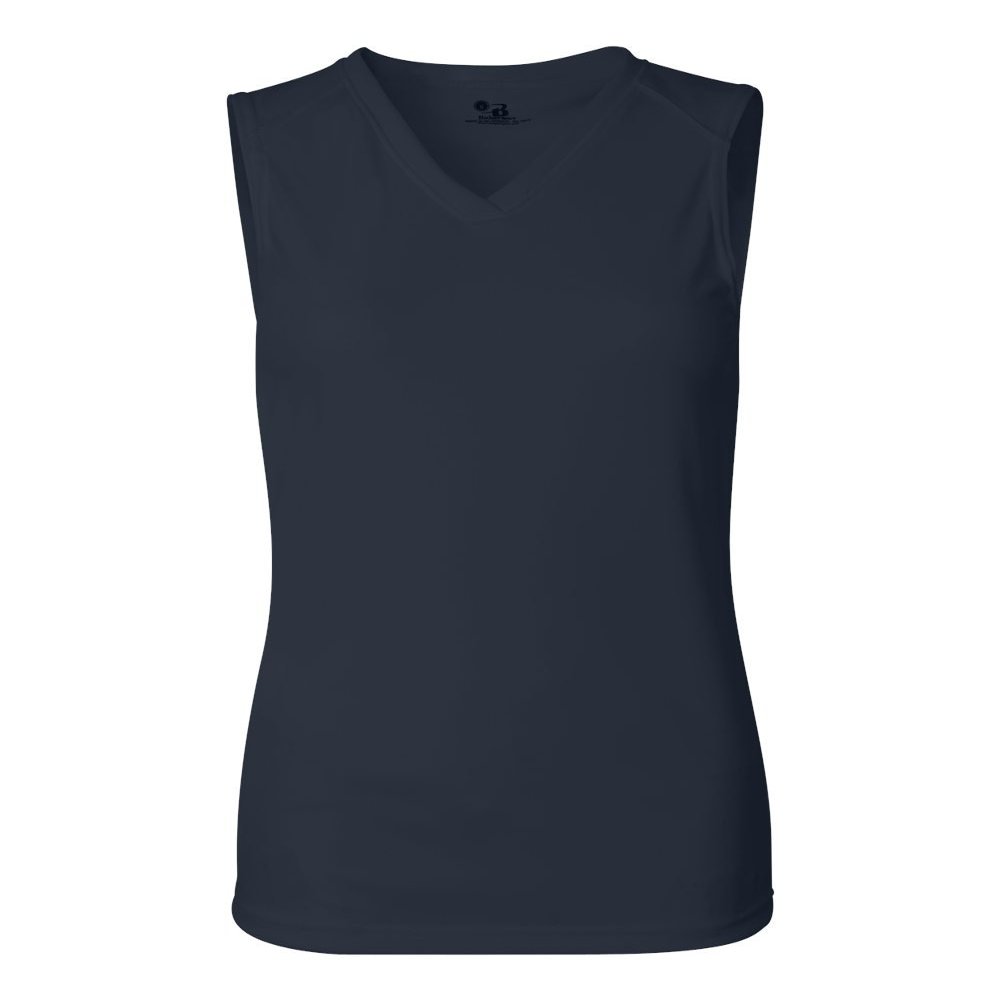 Badger Sport Navy Girls Small Girls Sleeveless Wicking