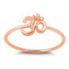 Rose Gold-Tone Hindu Om Sign Yoga Ring New .925 Sterling Silver Band Size 6 view 1