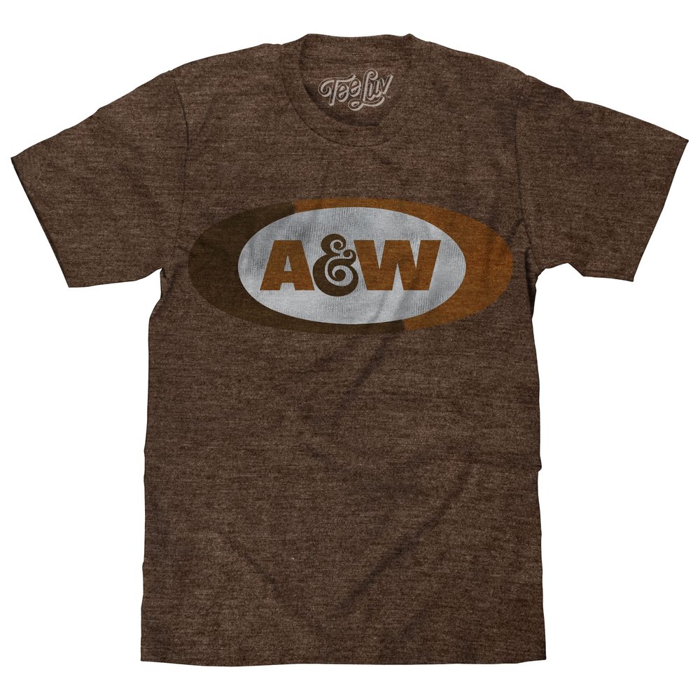 AandW Faded Logo Soft Touch Tee-xx-large Brown Heather