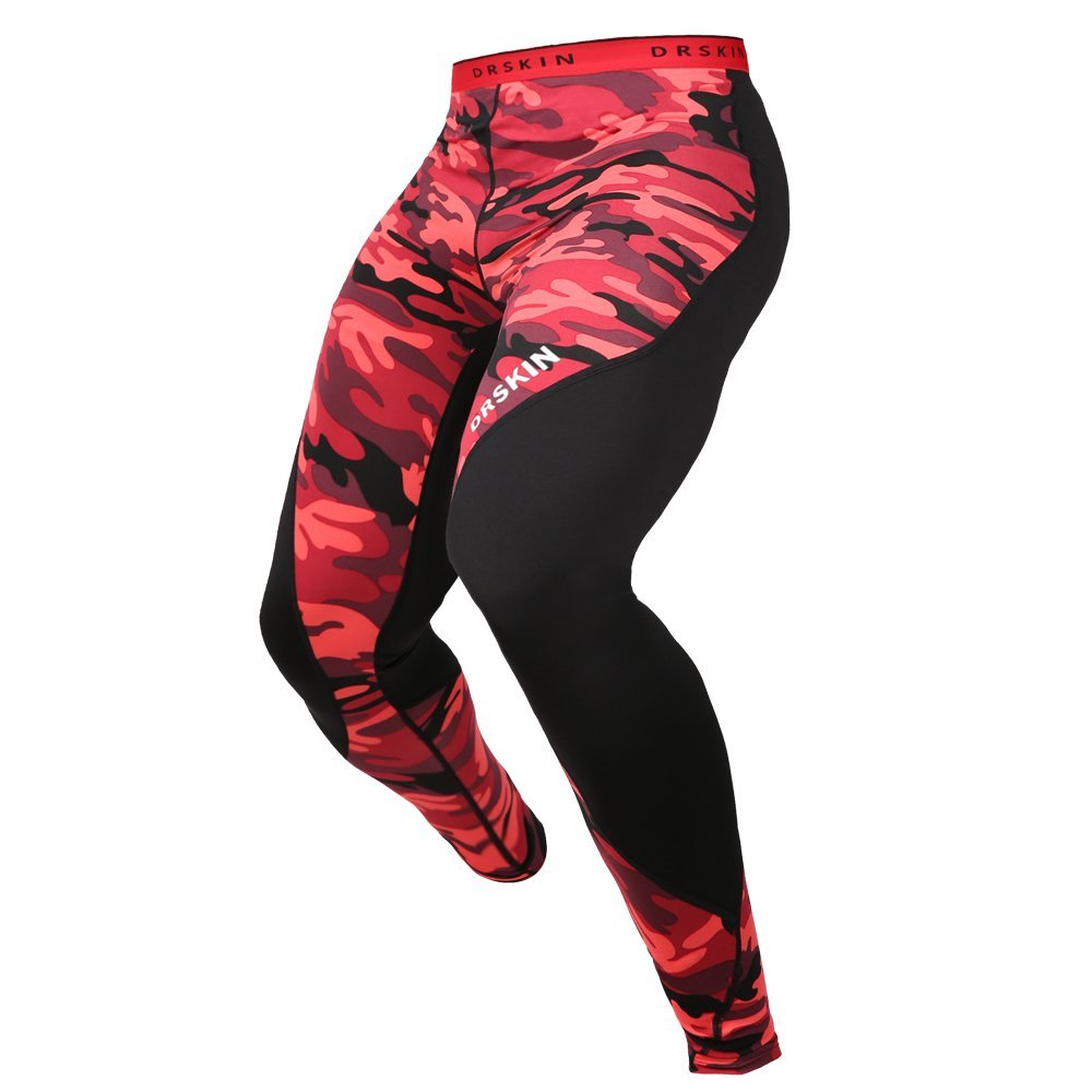 DRSKIN Mens Compression Pants Tights Leggings Sports Baselayer Running Athletic Workout Active (Twin MRE-B03, S)