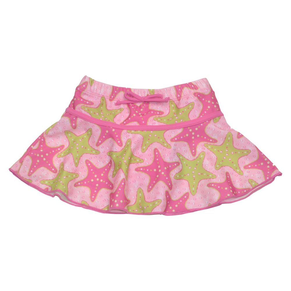 Flap Happy Girls' Baby UPF 50+ Swim Skirt with Built in Bikini Brief, Starry Reef, 6m