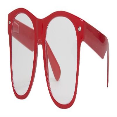 Gravity Shades Horn-Rimmed Clear Sunglasses, Red