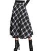 Taiduosheng Women's Wool Maxi Skirt A-Line Pleated Vintage Plaid Winter Swing Skirts Black XL view 1