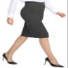 Urban CoCo Women's Elastic Waist Stretch Bodycon Midi Pencil Skirt (S, Heather Grey) view 2