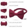 Boys Burgundy Bow Tie Teens Gabardine Fabric Material for Kids Maroon Bowtie, Toddler Bow ties Formal Pre-Tied Tuxedo Clip on Shape Infant Handmade Bow ties for Any Ages (Medium, Deep Red) view 2