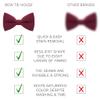 Boys Burgundy Bow Tie Teens Gabardine Fabric Material for Kids Maroon Bowtie, Toddler Bow ties Formal Pre-Tied Tuxedo Clip on Shape Infant Handmade Bow ties for Any Ages (Medium, Deep Red) view 3