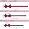 Boys Burgundy Bow Tie Teens Gabardine Fabric Material for Kids Maroon Bowtie, Toddler Bow ties Formal Pre-Tied Tuxedo Clip on Shape Infant Handmade Bow ties for Any Ages (Medium, Deep Red) view 4
