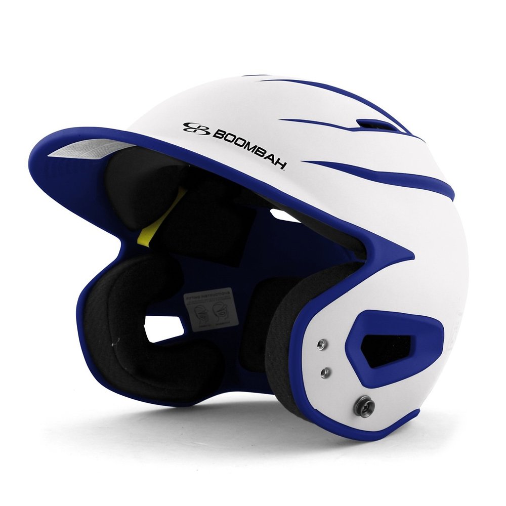 Boombah DEFCON Batting Helmet Sleek Profile White/Royal Blue - Size Senior 7" - 7 3/4"