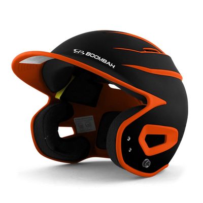 Boombah DEFCON Batting Helmet Sleek Profile Black/Orange - Size Senior 7" - 7 3/4"