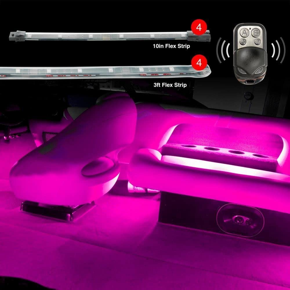 6pc 36" + 6pc 10" Strips Boat Marine Interior Accent Lighting Million Color Remote Controlled Interior LED Accent Light Kit for Yacht Pontoon Mastercraft Malibu Supra Tracker Yamaha Supra Bayliner