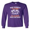 Long Sleeve Adult T-Shirt Some Grandpas Play Bingo Real Grandpas Drive Hotrods Funny DT (Large, Purple) view 1