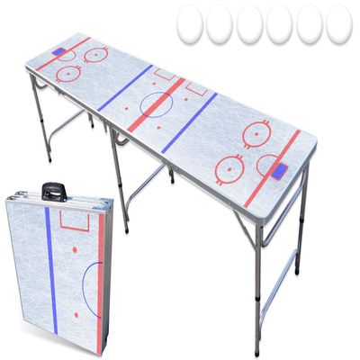PARTYPONG 8-Foot Beer Pong Table - Hockey Rink Graphic
