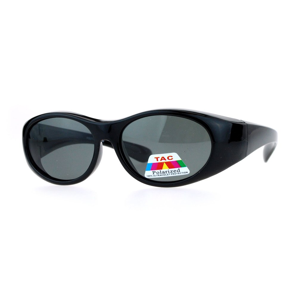 JuicyOrange Kid's Polarized Fitover Sunglasses Over the Glasses Shades for Boys Girls (black, 49)