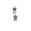 Mini 5CZ Star Piercing / Unisex Cubic Zirconia Gem Stainlss Steel Barbell Earring / Stud Earring / Jewelry / Barbells/ CZ Jewelry / CZ Piercing / Cubic Piercing / Cute Piercing (Silver) view 2