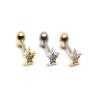 Mini 5CZ Star Piercing / Unisex Cubic Zirconia Gem Stainlss Steel Barbell Earring / Stud Earring / Jewelry / Barbells/ CZ Jewelry / CZ Piercing / Cubic Piercing / Cute Piercing (Silver) view 3