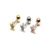 Mini 5CZ Star Piercing / Unisex Cubic Zirconia Gem Stainlss Steel Barbell Earring / Stud Earring / Jewelry / Barbells/ CZ Jewelry / CZ Piercing / Cubic Piercing / Cute Piercing (Silver) view 4