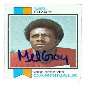 Sports Memorabilia Mel Gray Autographed Football Card (St Louis Cardinals) 1973 Topps No.297
