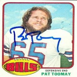 Sports Memorabilia Autograph Warehouse 69483 Pat Toomay Autographed Football Card Buffalo Bills 1976 Topps No. 94