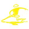 Disc Player Sports Thrower Logo Righty Vinyl Disc Golf Decal - 7" x 5-1/2" - Yellow