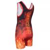 KO Sports Gear Unisex Wrestling Singlet for Adult Wrestlers - Wrestling Singlet for Men & Women - Bold Durable Uniform, Stretchy Breathable Material - Orange Phoenix, Adult XX-Large view 3