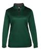 Forest Green Ladies XS Long Sleeve 1/4 Zip Pullover Wicking Sports Jacket view 1
