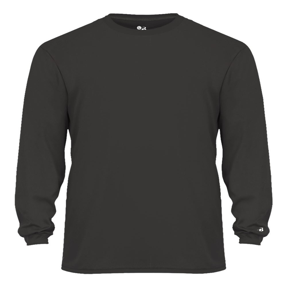 Badger Sport C2 Graphite Youth Large Long Sleeve Wicking Tee