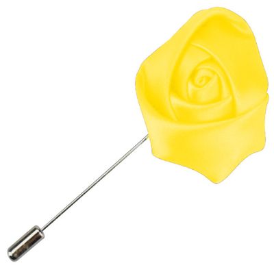 Flairs New York Gentleman's Essentials Premium Handmade Artisan Flowers Lapel Pins (Pack of 1 Pin, Daisy Yellow Rose Bud)