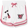 Dream Star Little Girls French Terry Short with Screened Patches, White, S/4 view 1