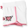 Dream Star Little Girls French Terry Short with Screened Patches, White, S/4 view 2