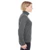 ULTRACLUB Ladies Cool & Dry Heathered Performance Quarter-Zip, Black Heather, Small view 2