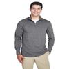UltraClub Men's Cool & Dry Heathered Performance Quarter-Zip XL BLACK HEATHER view 1