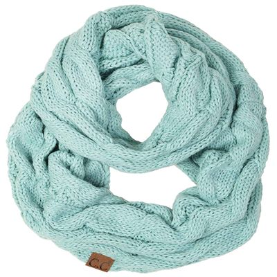 Funky Junque Infinity Scarf for Women Oversized Wrap, Chunky Layer, Colorful Sweater Accessory, Winter Styles, Fall Fashion, Cozy Cold-Weather Essentials - Mint