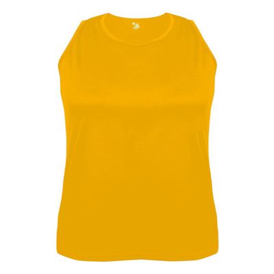 Badger Sport Gold Ladies XS Athletic Sleeveless Wicking Tank Top