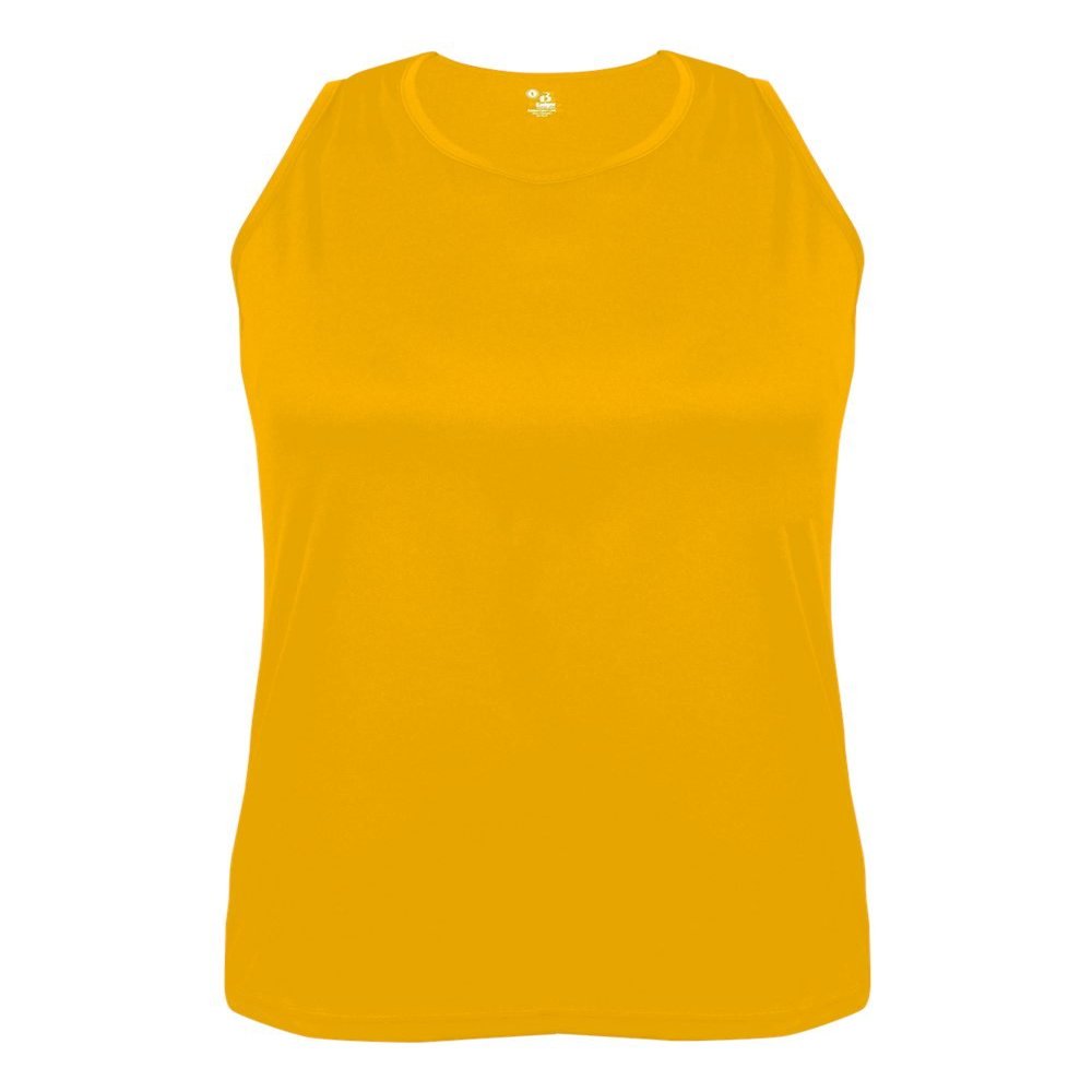 Badger Sport Gold Ladies XS Athletic Sleeveless Wicking Tank Top