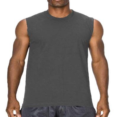 PRO 5 Mens Muscle Tank Top, Medium, Dark Grey