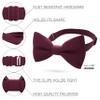 Boys Burgundy Bow Tie Teens Gabardine Fabric Material for Kids Maroon Bowtie, Toddler Bow ties Formal Pre-Tied Tuxedo Clip on Shape Infant Handmade Bow ties for Any Ages (Medium, Dark Red) view 2