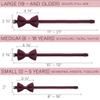 Boys Burgundy Bow Tie Teens Gabardine Fabric Material for Kids Maroon Bowtie, Toddler Bow ties Formal Pre-Tied Tuxedo Clip on Shape Infant Handmade Bow ties for Any Ages (Medium, Dark Red) view 4