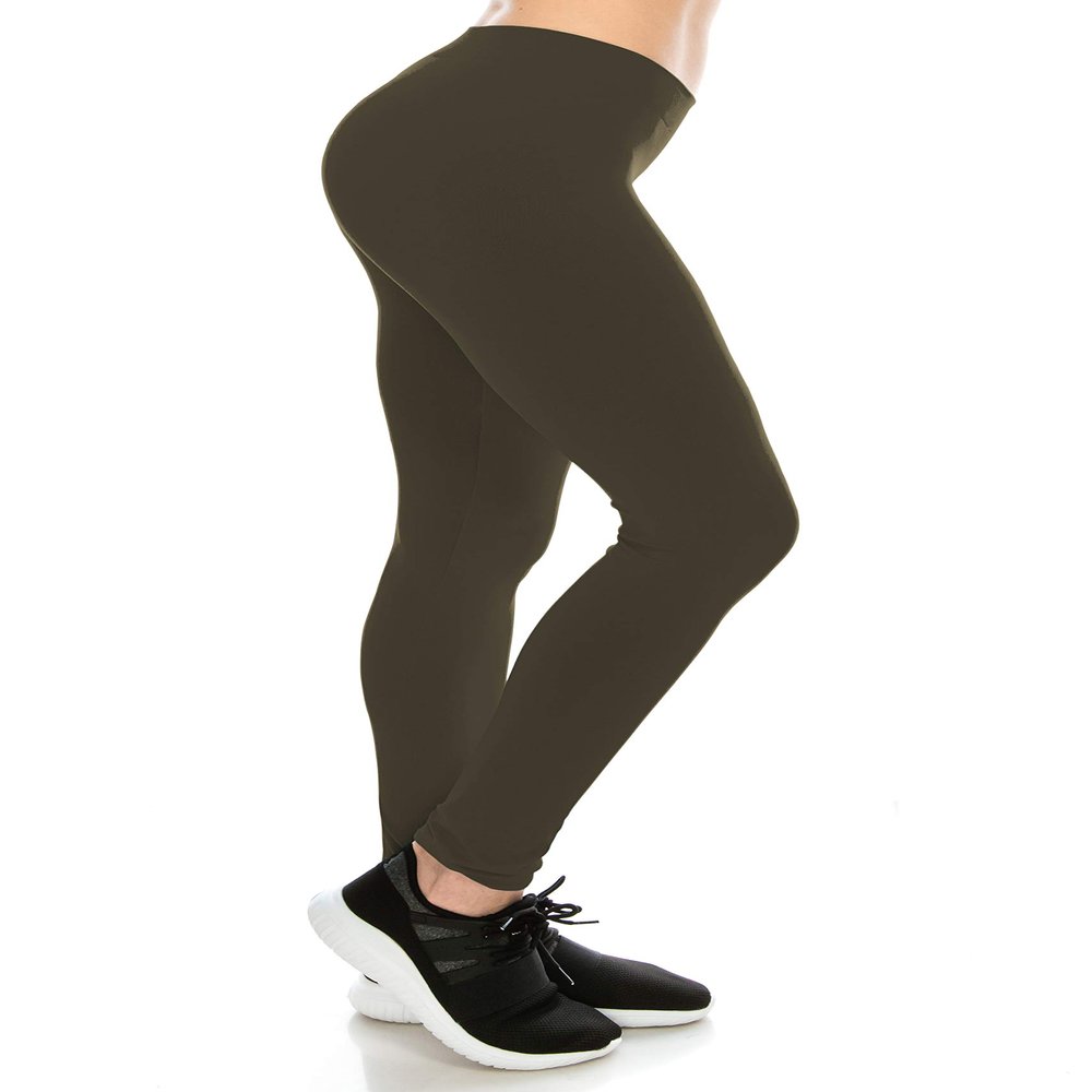 Kurve Womens Basic Seamless Leggings Soft High Waist Stretch Solid Tights Pants Sports Athletic Workout Yoga