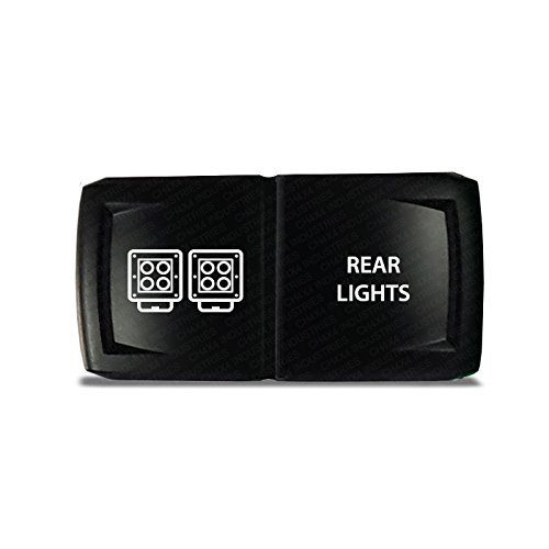 CH4X4 Rocker Switch V2 Rear Lights Symbol 3 - Horizontal - Green Led