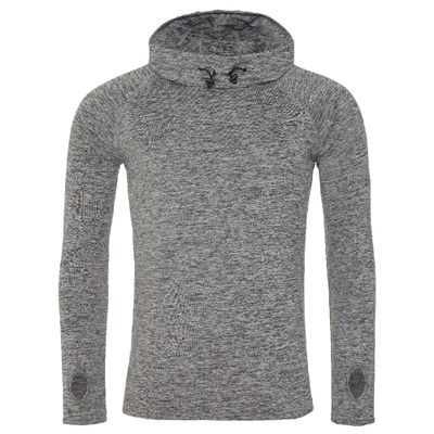 Awdis Just Cool Mens Cowl Neck Long Sleeve Baselayer Top (L) (Gray Melange)