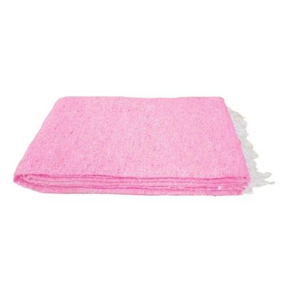 Open Road Goods Handmade Solid Color Yoga Blanket - Thick Mexican Blanket or Throw - Made for Yoga! (Pink Blanket)