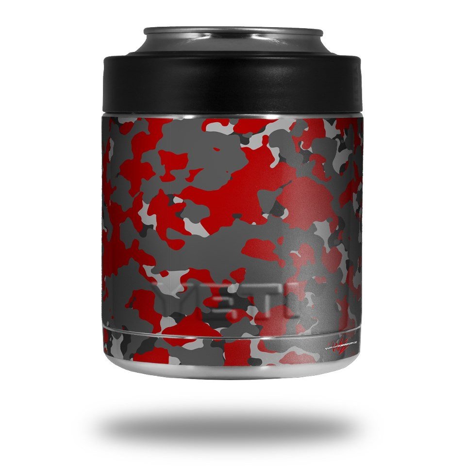 WraptorCamo Old School Camouflage Camo Red - Decal Style Skin Wrap fits Yeti Rambler Colster and RTIC Can (Cooler NOT Included)