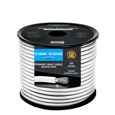 10 Gauge Primary Boat Cable - 25 ft Marine Grade Wire Tinned Oxygen-Free Copper - 10 AWG UL 1426 Standard PVC Wire for Boat, Automotive, Speakers, Camper & Trailers