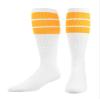 TCK Retro 3 Stripe Tube Socks (Gold, Large) view 1