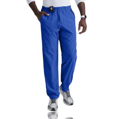 BARCO One Amplify Classic Fit Scrub Pant for Men  Cobalt, 7-Pocket Pants w/ 360 Spandex Stretch, Moisture Wicking, Anti-Static and Quick-Shed  Large, Short Fit