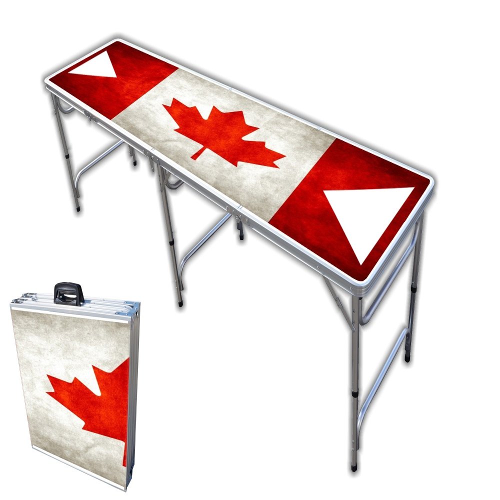 PARTYPONG 8-Foot Beer Pong Table - Oh Canada Graphic