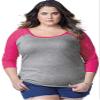 LAT Curvy Collection Women's Baseball Three-Quarter Sleeve Tee, White/Black, 1-14/16 view 2