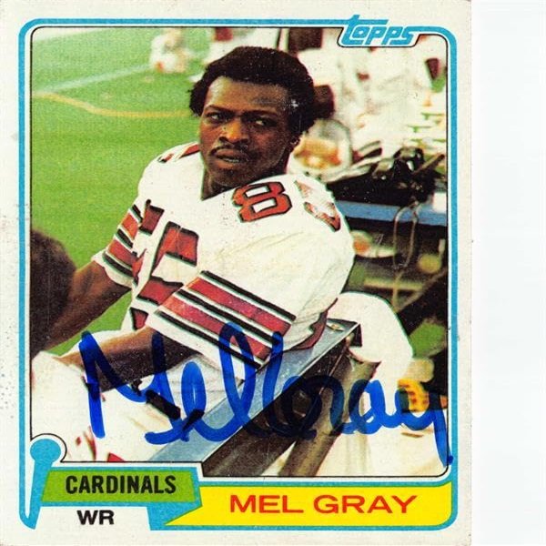 Sports Memorabilia Mel Gray Autographed Football Card (St Louis Cardinals) 1981 Topps No.281