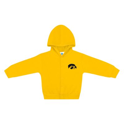 Creative Knitwear College Baby NCAA Officially Licensed Snap Hooded Jacket - Iowa Hawkeyes Logo - Gold - 3T