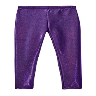City Threads Girls Leggings Metallic Mermaid Print Shiny Colorful Fun Ankle Length for Style Fashion Parties Pop of Color, Sparkly Shimmer Purple, 10